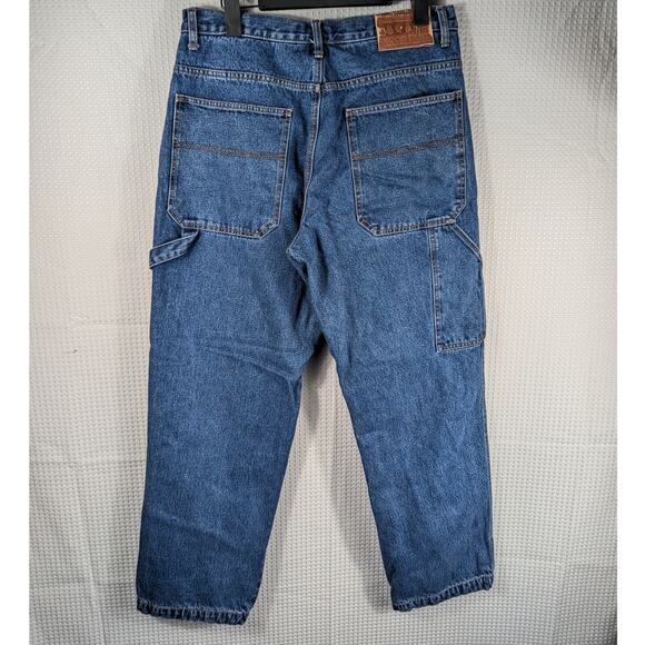 Moose Creek 34x32 Flannel Lined Jeans Plaid Interior Blue Denim Workwear Defect - Picture 2 of 6